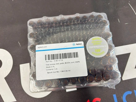 Agilent Vial, screw top, amber, write-on spot, certified, 2 mL, 100/pk, 5182-0716 (New)