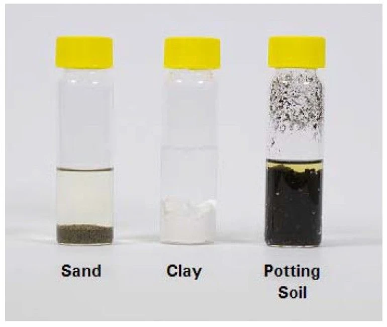 EST Analytical: Figure 1 - Image of 5g of soil matrices in 15mls of Methanol