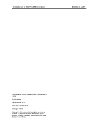 Terminology in Analytical Measurement: Introduction to VIM 3