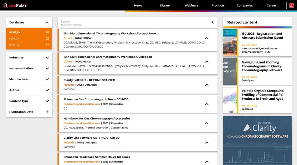 <p><strong>LabRulez:</strong> News from LabRulezGCMS Library - Week 04, 2026</p>