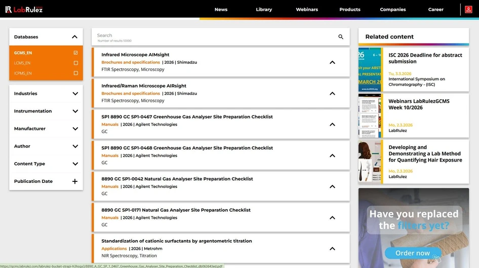 <p><strong>LabRulez:</strong> News from LabRulezGCMS Library - Week 10, 2026</p>