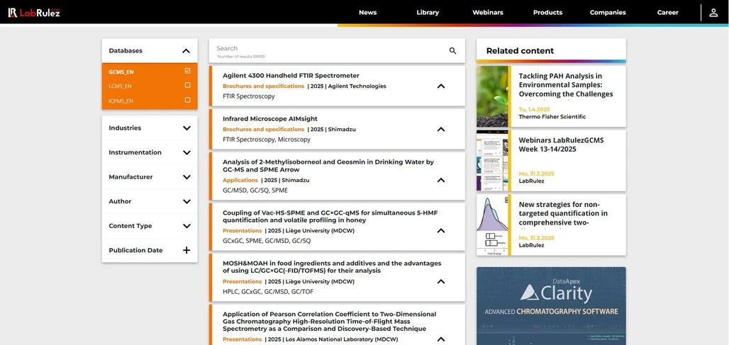 <p><strong>LabRulez:</strong> News from LabRulezGCMS Library - Week 14, 2025</p>