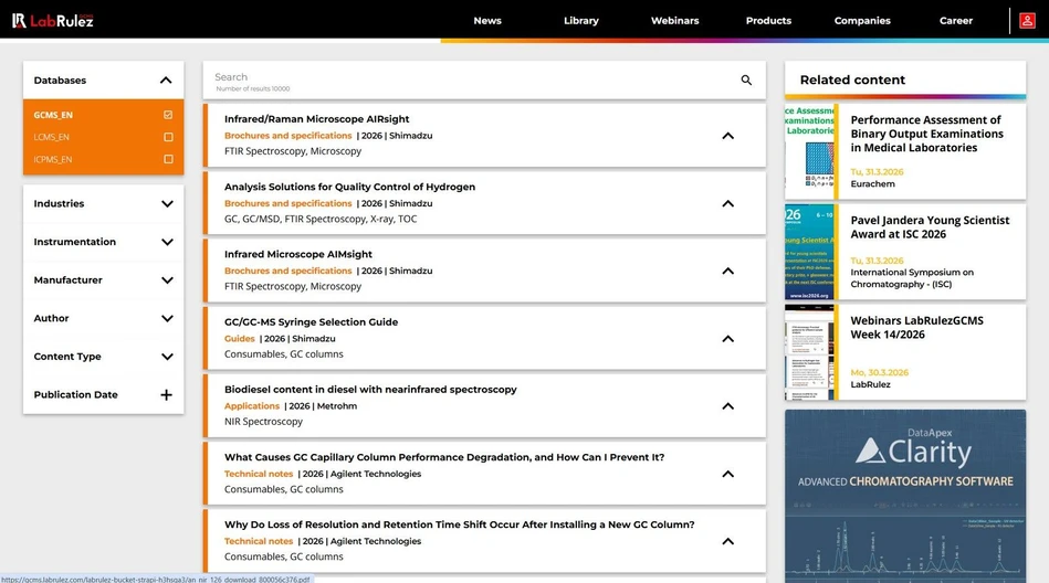 <p><strong>LabRulez:</strong> News from LabRulezGCMS Library - Week 14, 2026</p>