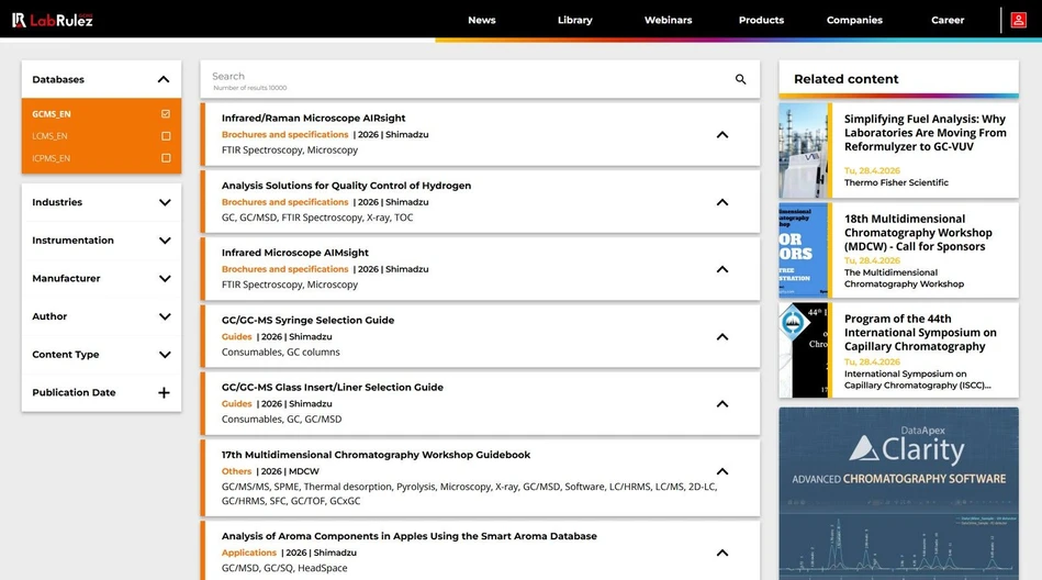 <p><strong>LabRulez:</strong> News from LabRulezGCMS Library - Week 18, 2026</p>