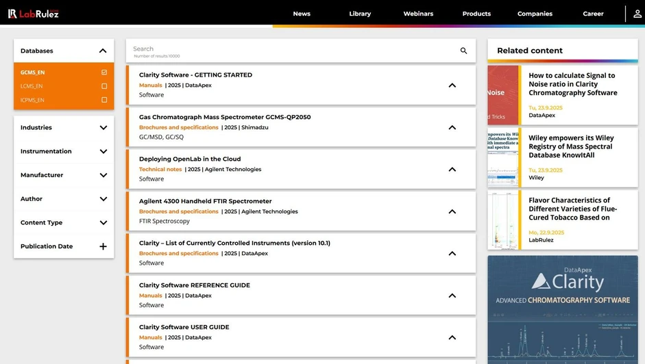 <p><strong>LabRulez:</strong> News from LabRulezGCMS Library - Week 39, 2025</p>