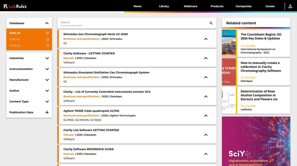 <p><strong>LabRulez:</strong> News from LabRulezGCMS Library - Week 49, 2025</p>