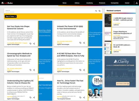 Overview of GC and GCMS Webinars - Tips & Tricks 2021