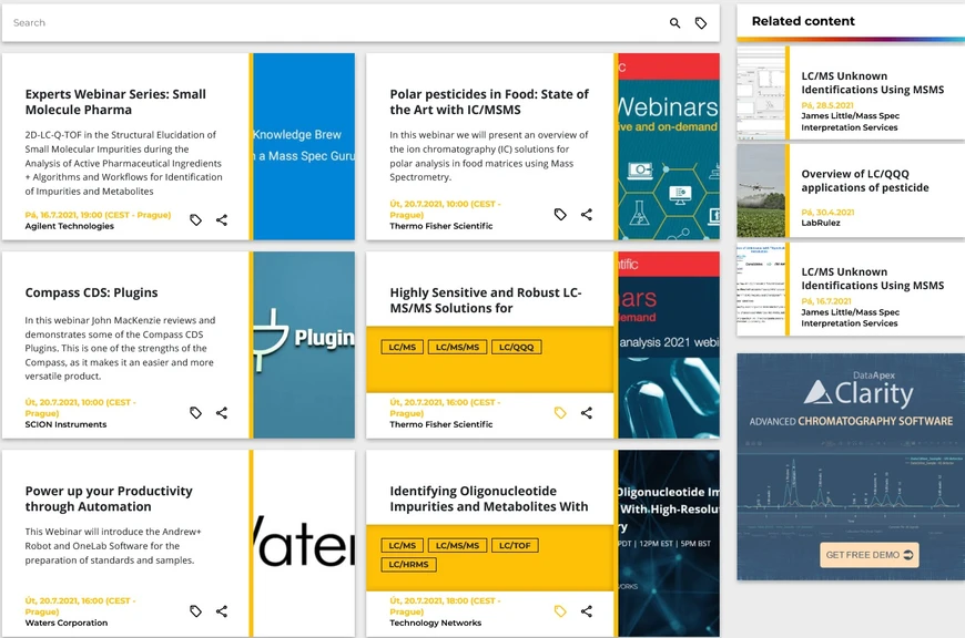LabRulez: Unique webinar library with advanced search algorithm and filtering options