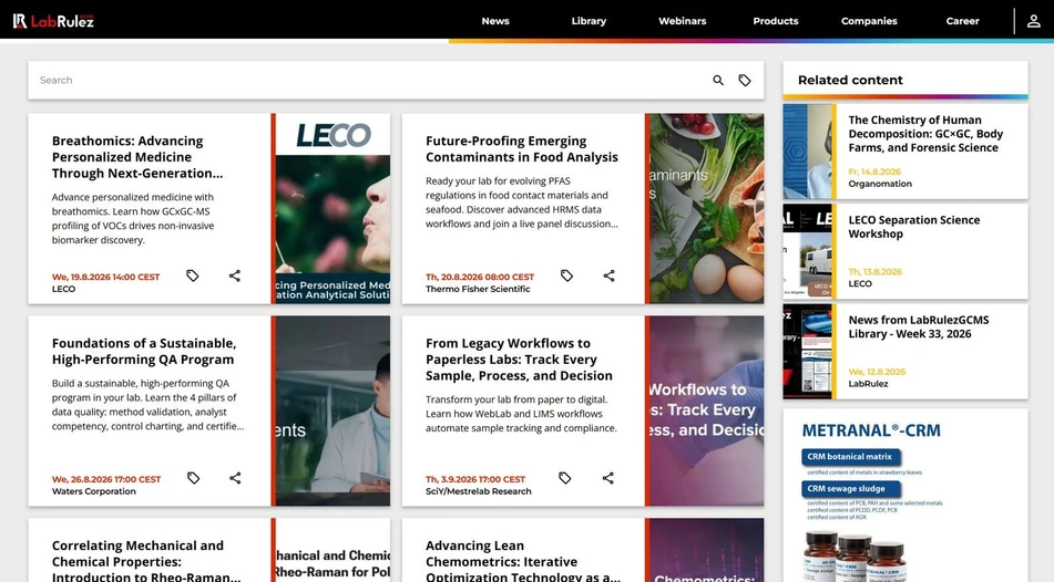 <p>LabRulez: Webinars LabRulezGCMS Week 34/2026</p>
