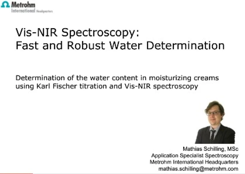Metrohm: NIRS for water determination