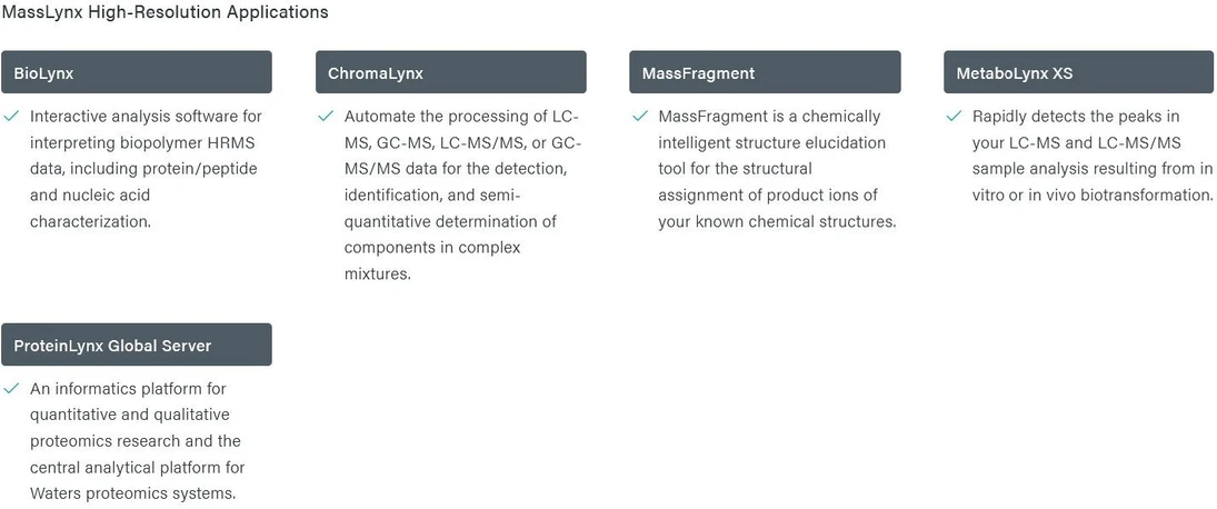 Waters: MassLynx High-Resolution Applications.